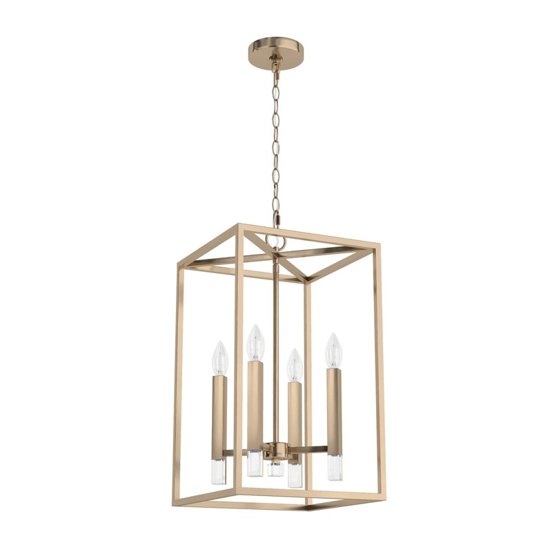 Four Light Foyer Pendant from the Sunjai Collection in Alturas Gold Finish by Hunter