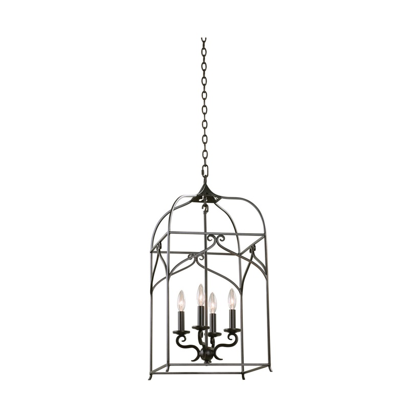 Four Light Pendant from the Somers Collection in Heirloom Bronze Finish by Kalco