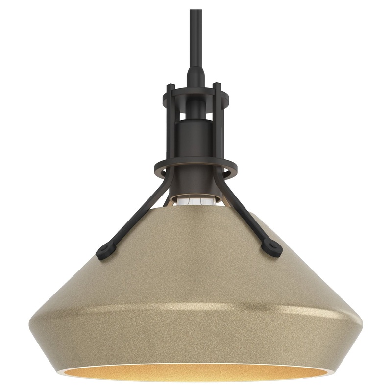 Henry Pendant with Chamfer Black Soft Gold