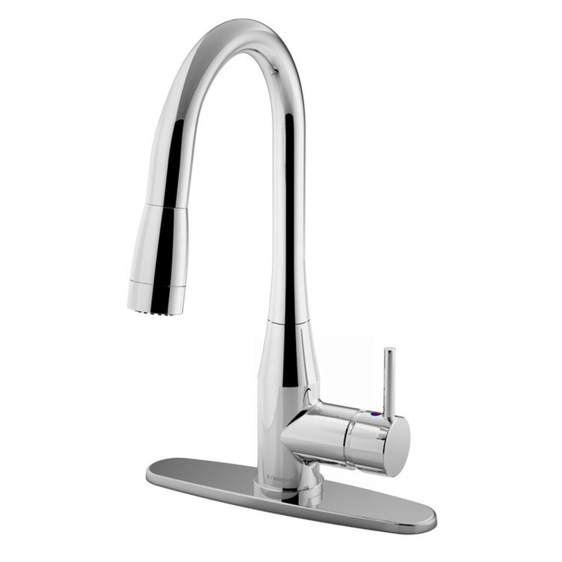 Kitchen Faucet Sereno 1 Lever ADA Polished Chrome High Arc Swivel 360 Degree 1 Hole 1.5 Gallons per Minute
