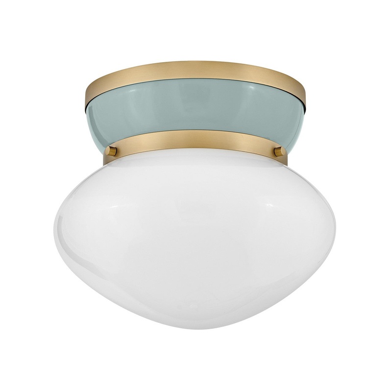 LED Flush Mount from the Lucy Collection in Lacquered Brass Finish by Lark