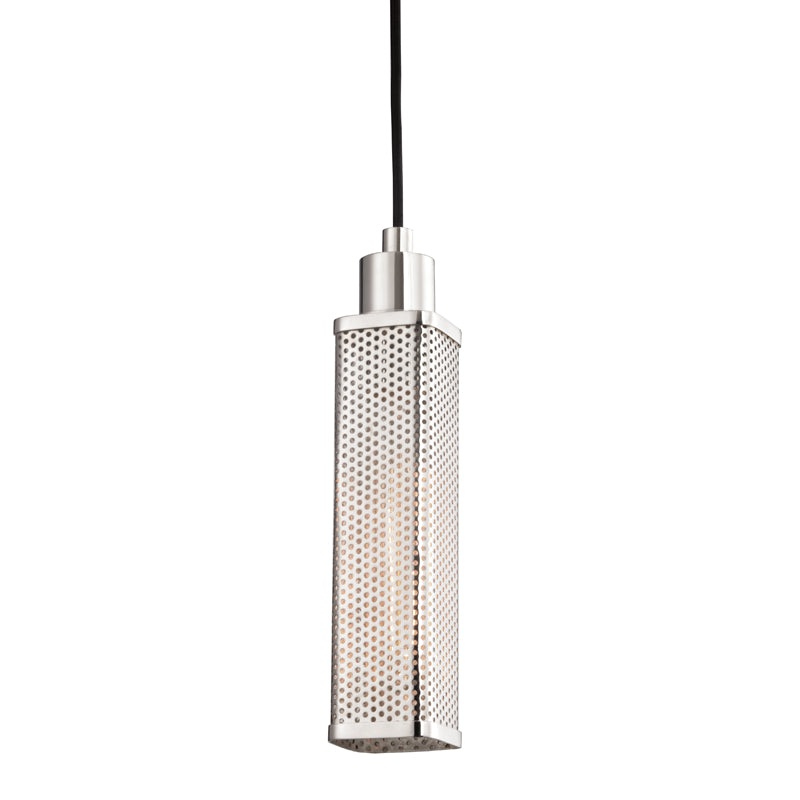 One Light Pendant from the Gibbs Collection in Polished Nickel Finish by Hudson Valley