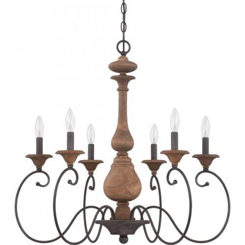 Quoizel ABN5006RK Auburn Chandelier 6-light rustic black Chandelier