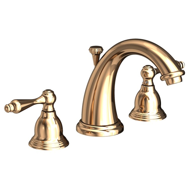 Seaport Two Handle Widespread Bathroom Faucet with Lever Handles with Drain – French Gold PVD