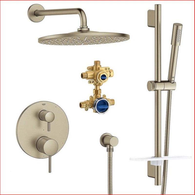 Shower Set Timeless Pressure Balanced 2 Lever Brushed Nickel 1.75 Gallons per Minute