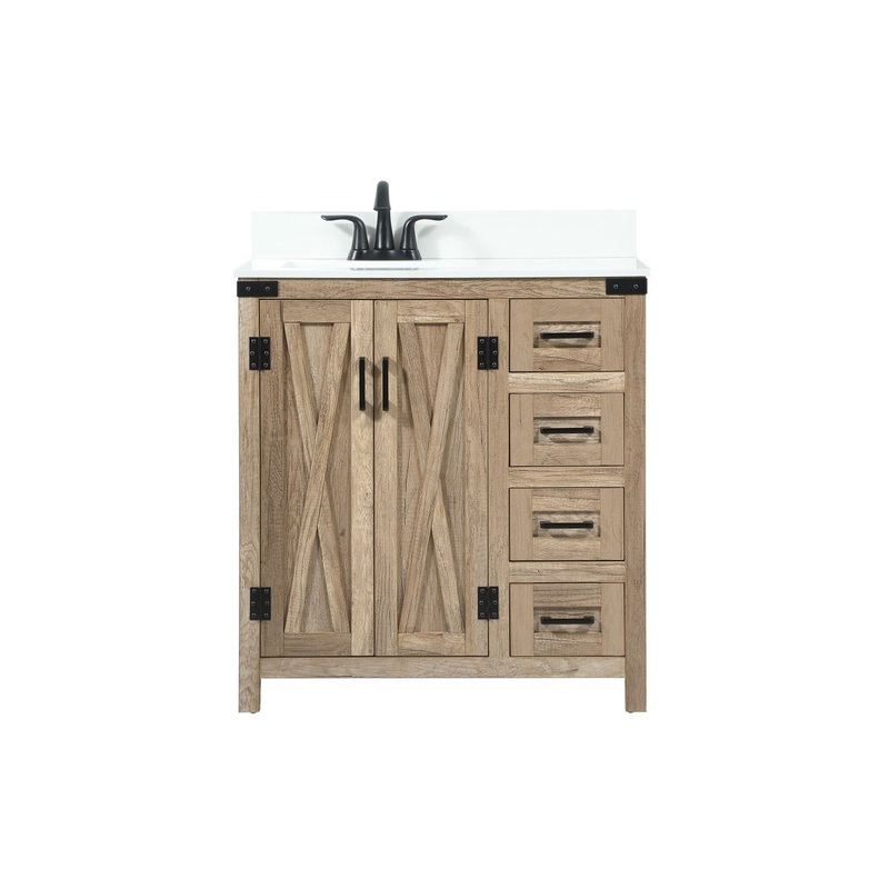Single Bathroom Vanity from the Grant Collection in Natural Oak Finish by Elegant Lighting