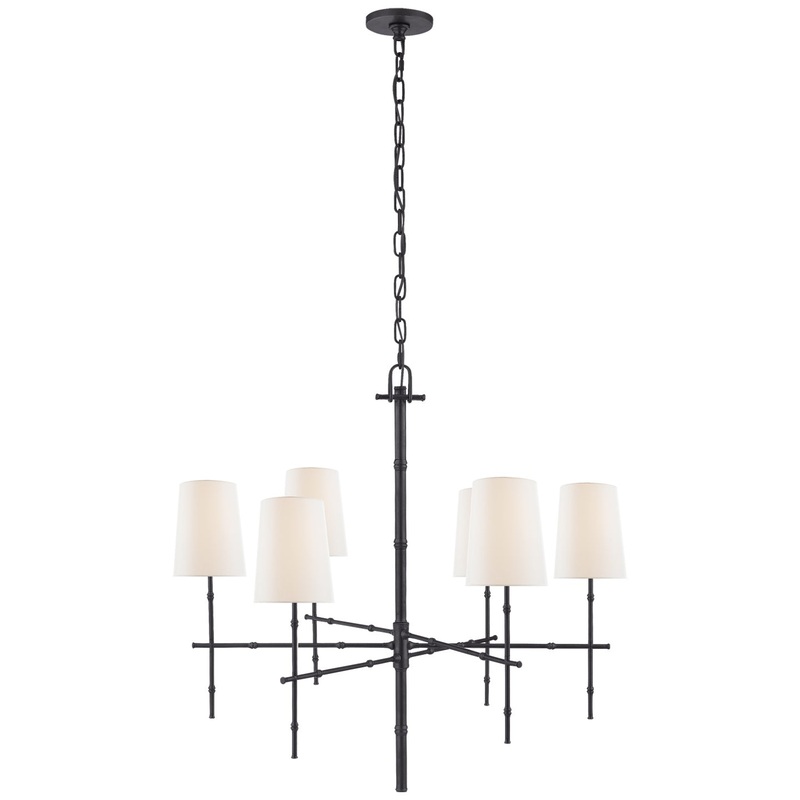 Six Light Chandelier from the Grenol Collection in Bronze Finish by Visual Comfort Signature