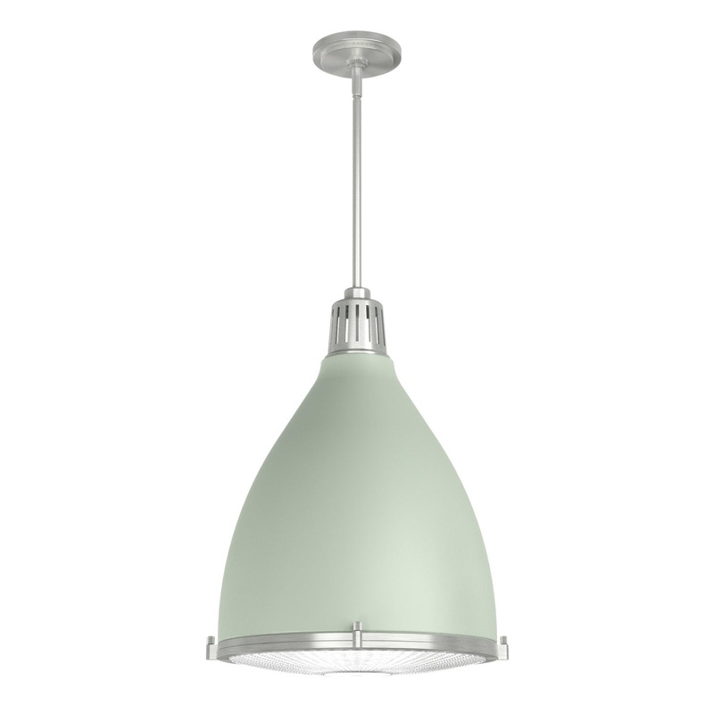 Three Light Pendant from the Bluff View Collection in Soft Sage Finish by Hunter