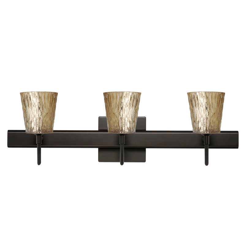 Three Light Wall Sconce from the Nico Collection in Bronze Finish by Besa