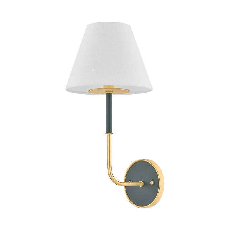 Wedgewood 1-Light Wall Sconce Aged Brass/Soft Studio Green