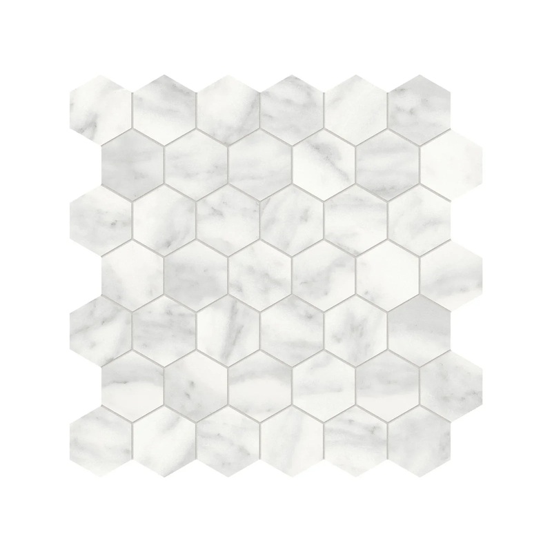 2″ Hex Cromo Bianco Honed Marble Mosaic 1 Sheet = .99 Sqft Hexagon
