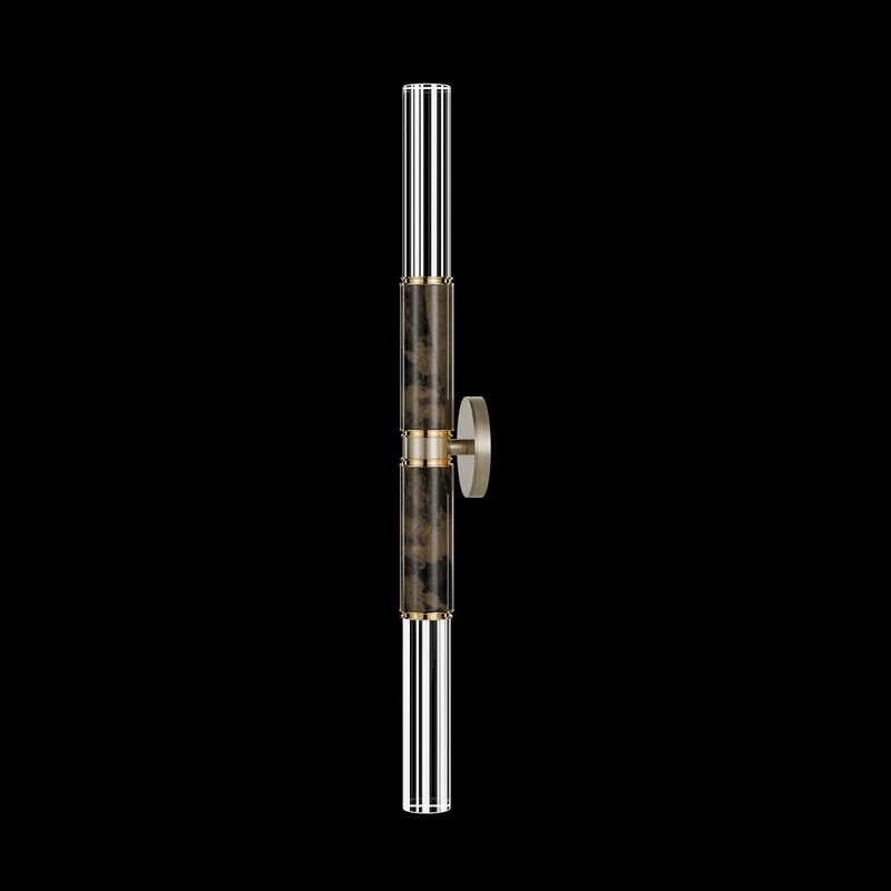 Antonia 34″H Sconce Soft Gold Leaf/Brass/Charcoal