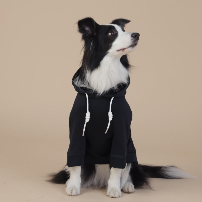 Black Classic Dog Sweatshirt with Hood & Drawstrings – For Large Dogs (Size : XL)