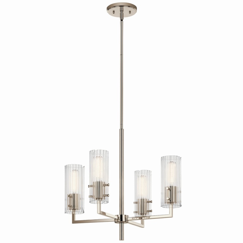 Four Light Chandelier from the Velestino Collection in Polished Nickel Finish by Kichler