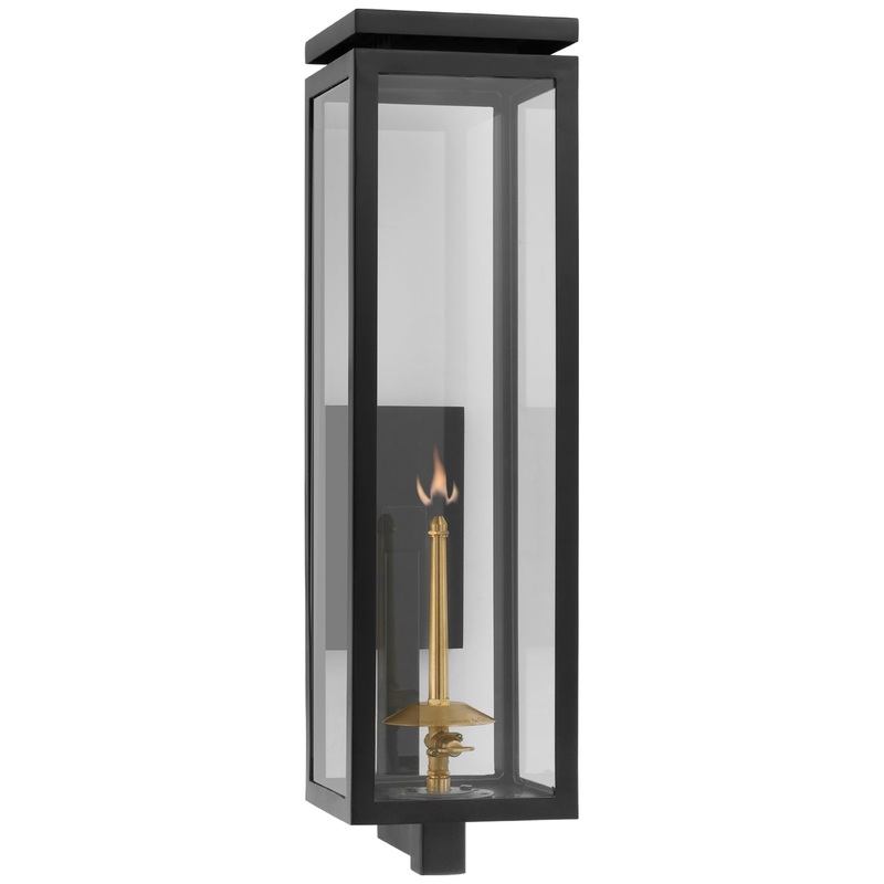 Gas Wall Lantern from the Fresno Gas Collection in Matte Black Finish by Visual Comfort Signature