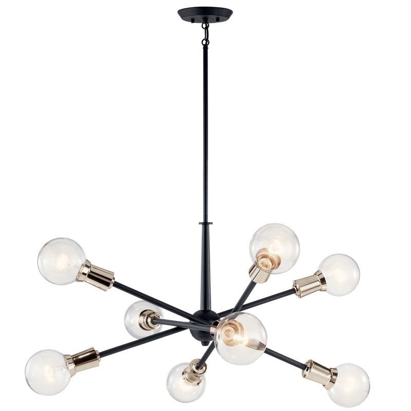 Kichler 43118BK Eight Light Chandelier, Black