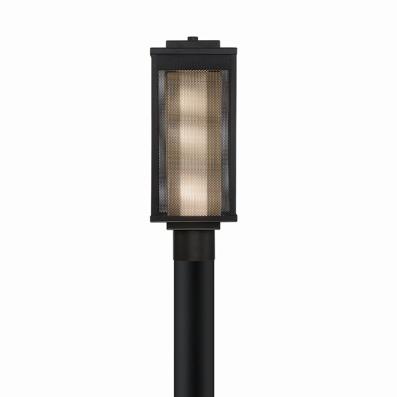 LED Outdoor Post Mount from the Brama Collection in Black/Gold Finish by Eurofase