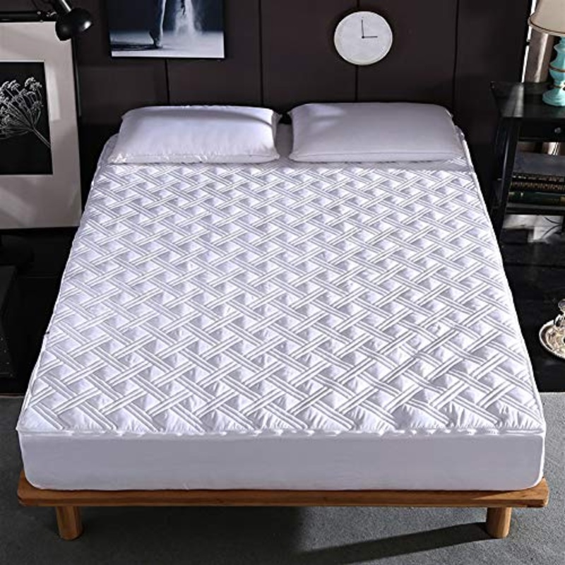Liveinu Coprimaterasso con 360 Gradi Chiusura a Cerniera Fleece Trapuntato nel Complesso Proteggere Lenzuolo Proteggi Materasso Traspirante, Anallergico Bianco 180x200x25cm