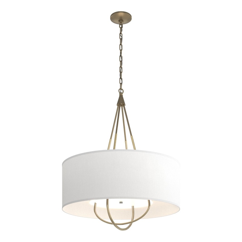 Loop Pendant Soft Gold Modern Brass Natural Anna Shade (SF)