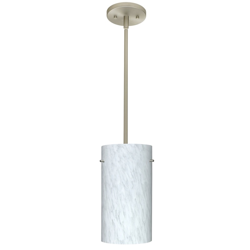 One Light Pendant from the Tondo Collection in Satin Nickel Finish by Besa