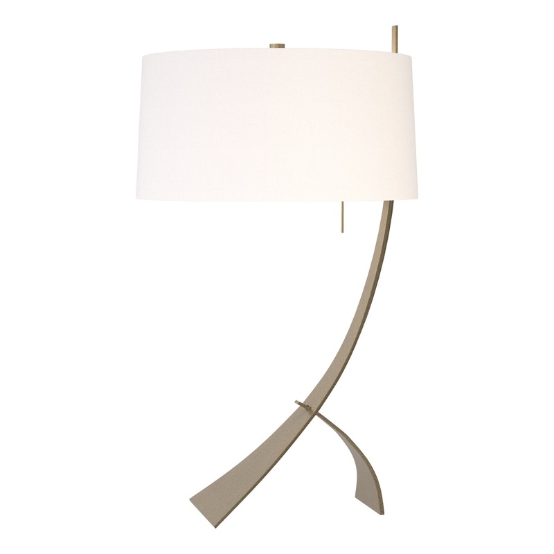 Stasis Table Lamp Soft Gold Natural Anna Shade (SF)
