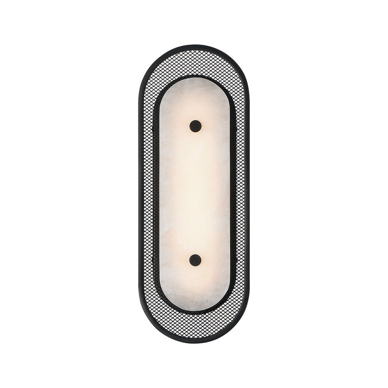Tramore 16″ Wall Sconce Black Alabaster Glass