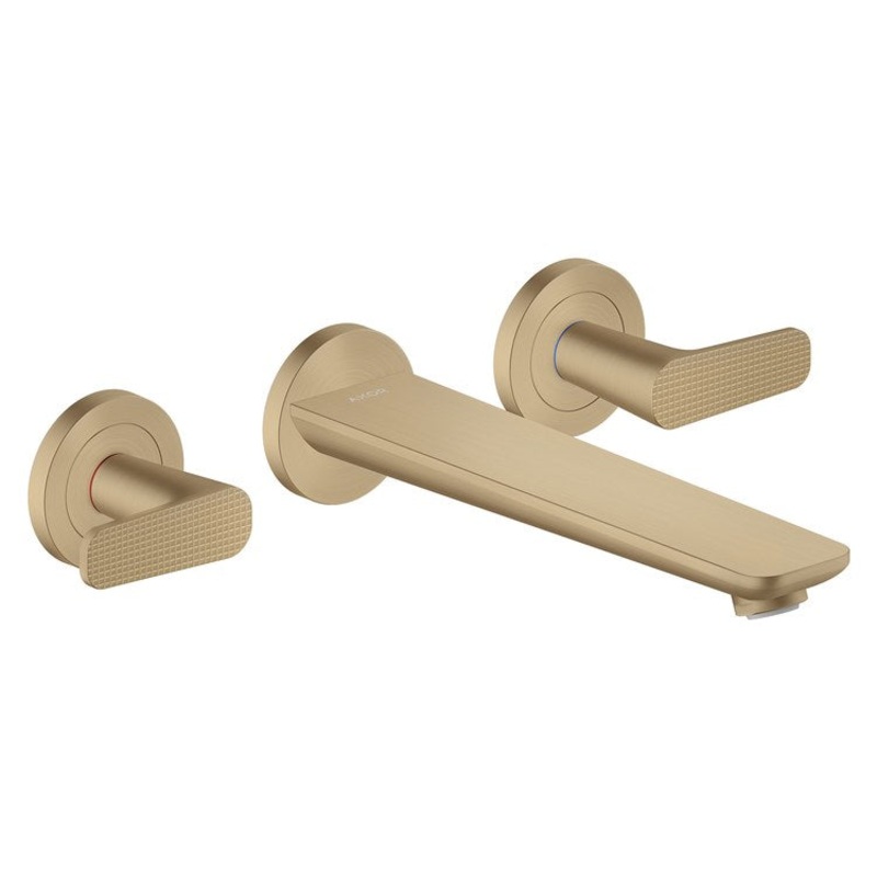Tub Filler Trim Citterio C 2 Lever Cubic Cut Brushed Bronze ADA 8 Inch Spread Wall Mount 5.3 Gallons per Minute