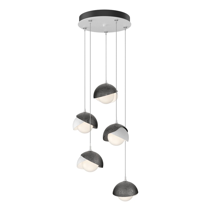 Brooklyn 5-Light Double Shade Pendant White Ink