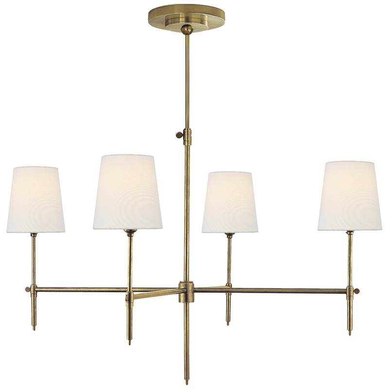 Four Light Chandelier from the Bryant Collection in Hand-Rubbed Antique Brass Finish by Visual Comfort Signature