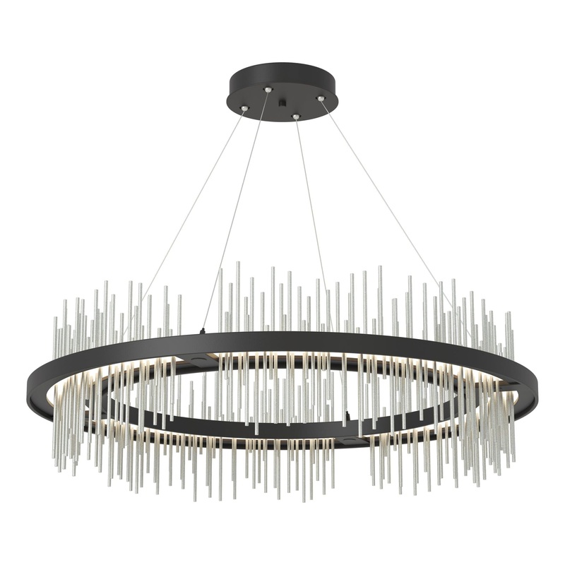 Gossamer Circular LED Pendant Black Vintage Platinum