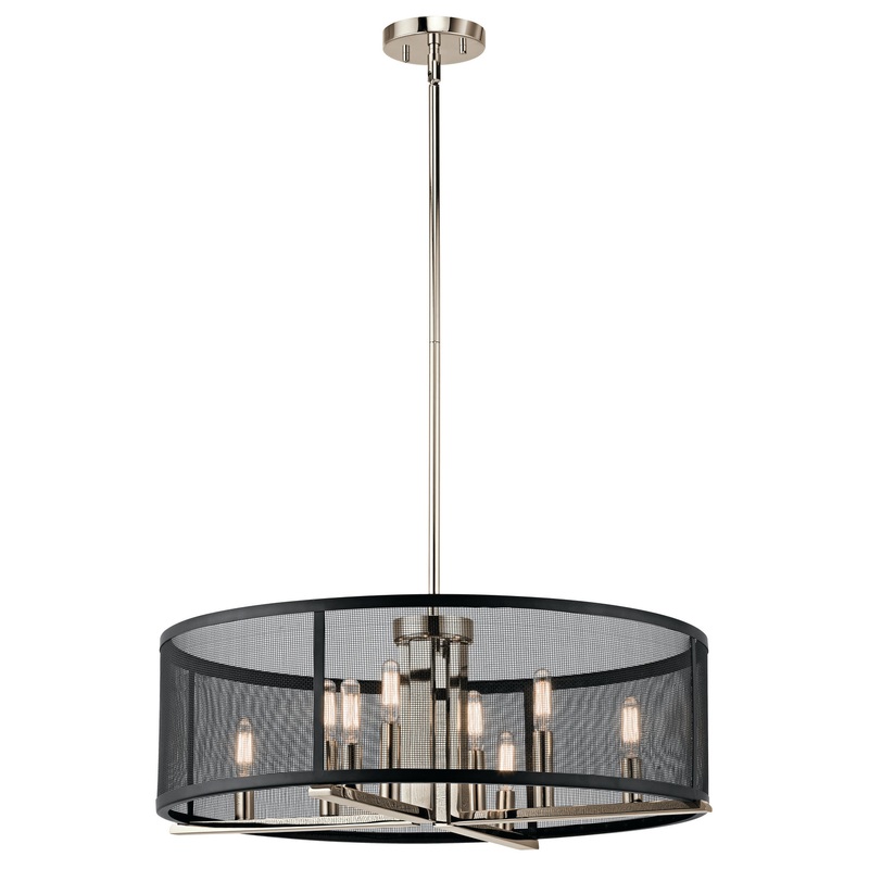Kichler 43715PN Eight Light Chandelier, Polished Nickel