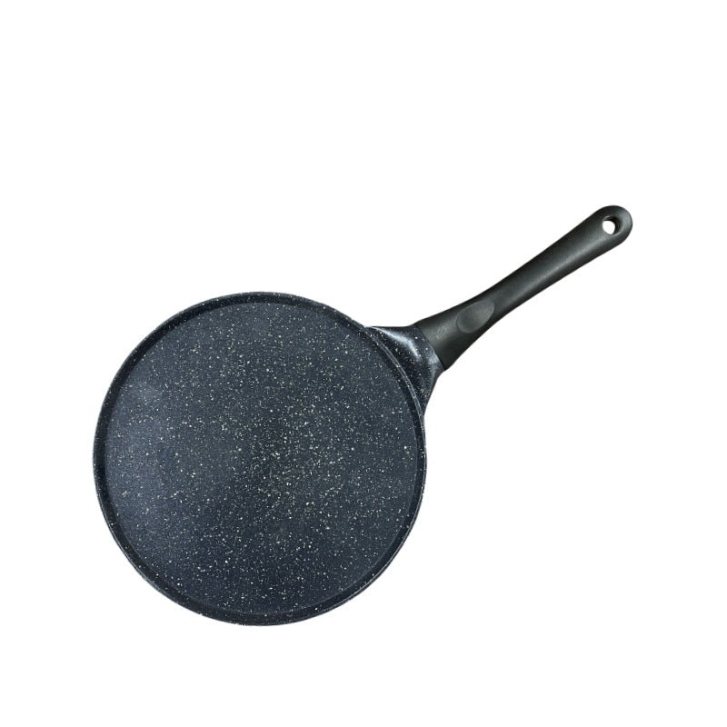 Large Black Flat + Black Handle (Gas Model) Non-Stick Pancake Pan – 7-Hole Fun Shapes Breakfast Griddle (27cm)