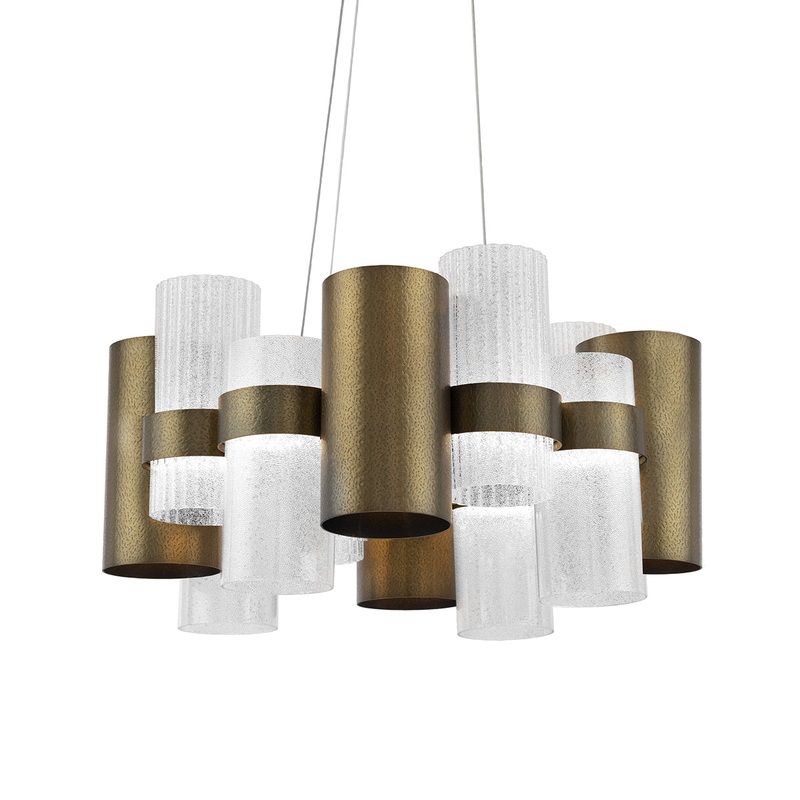 LED Chandelier from the Harmony Collection in Aged Brass Finish by Modern Forms