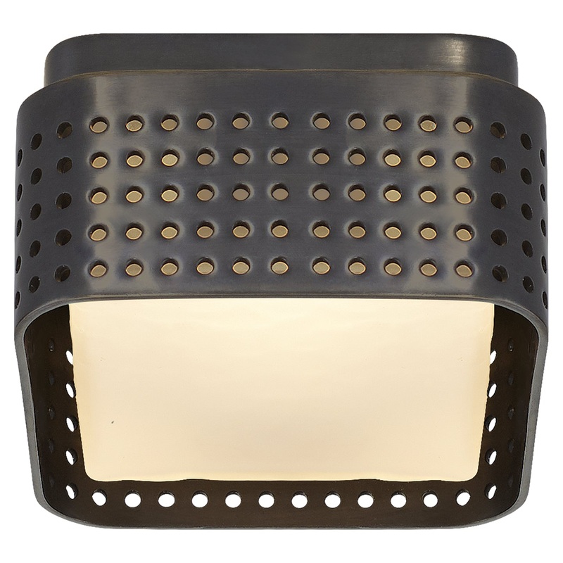 LED Flush Mount from the Precision Collection in Bronze Finish by Visual Comfort Signature