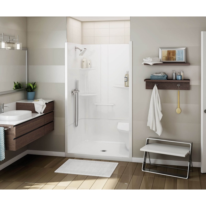 MAAX 107005-S-000-001- ALLIA SH-4834 Acrylic Alcove Center Drain Two-Piece Shower in White