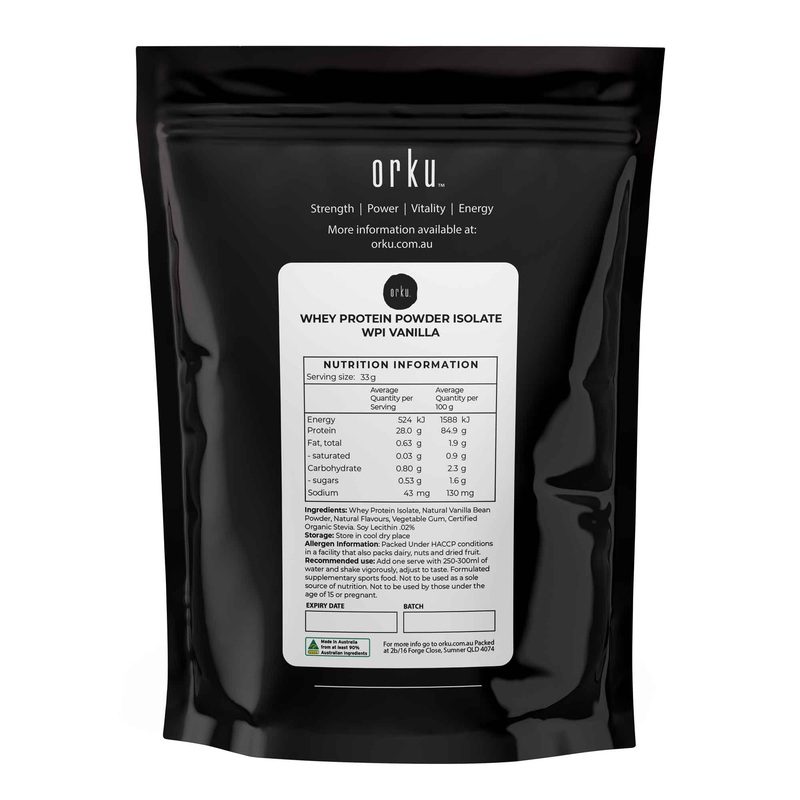 Orku 1Kg Whey Protein Isolate Powder  Vanilla WPI | Sports Food