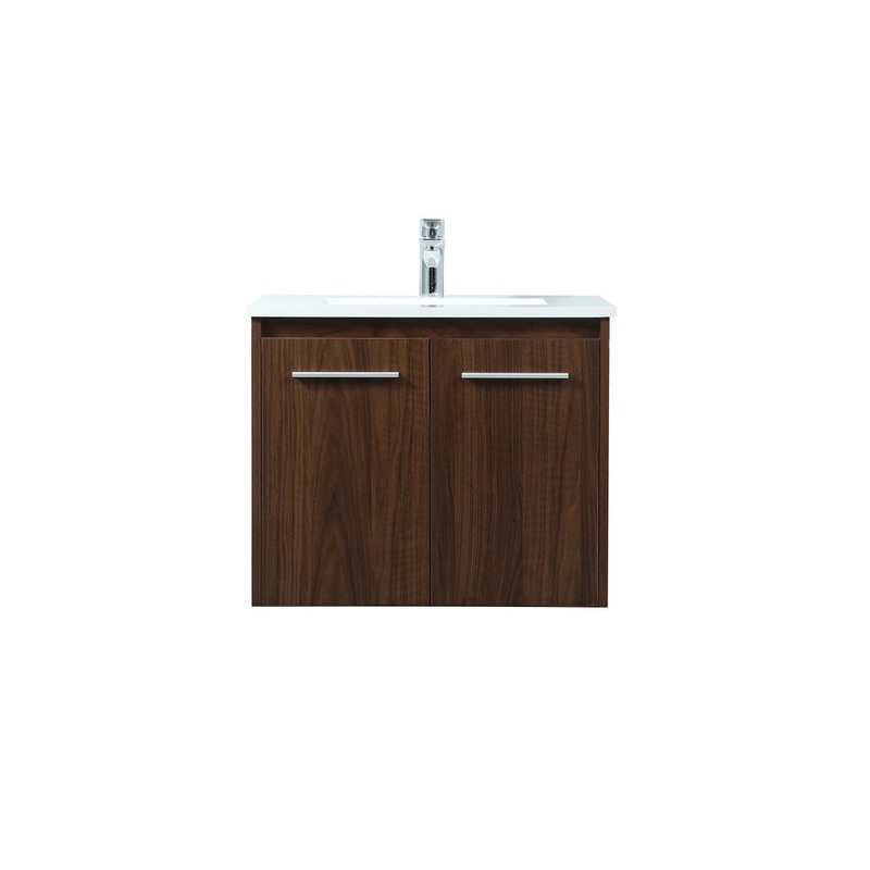 Single Bathroom Vanity from the Penn Collection in Walnut Finish by Elegant Lighting