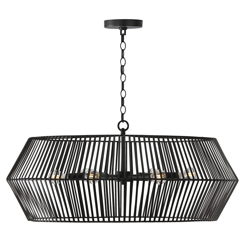 Six Light Chandelier from the Kaiya Collection in Matte Black Finish by Capital Lighting