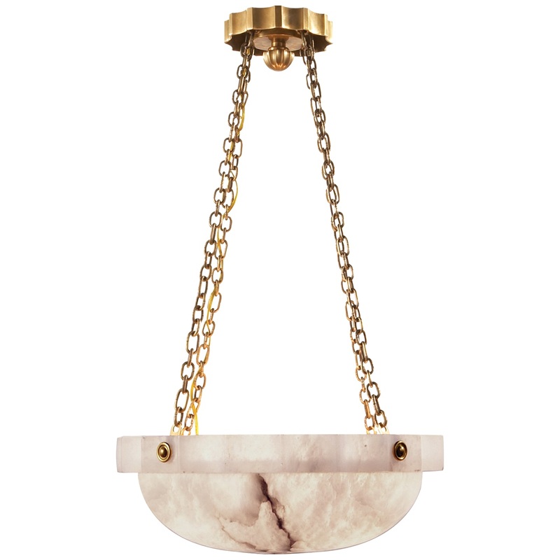Two Light Chandelier from the Fluted Band Collection in Alabaster Finish by Visual Comfort Signature