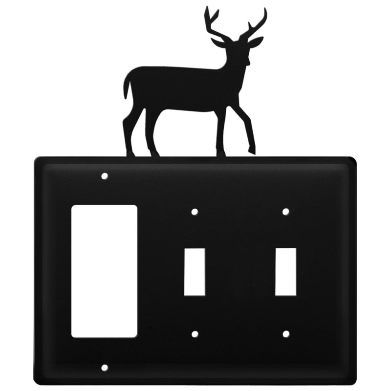 Village Wrought Iron EGSS-3 Triple Deer Single GFI and Double Switch Cover CUSTOM Product
