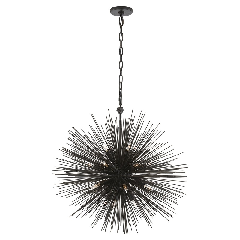 20 Light Chandelier from the Strada Collection in Aged Iron Finish by Visual Comfort Signature