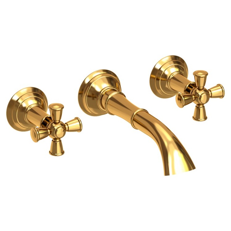 Aylesbury Two Handle Wall-Mount Bathroom Faucet – Aged Brass