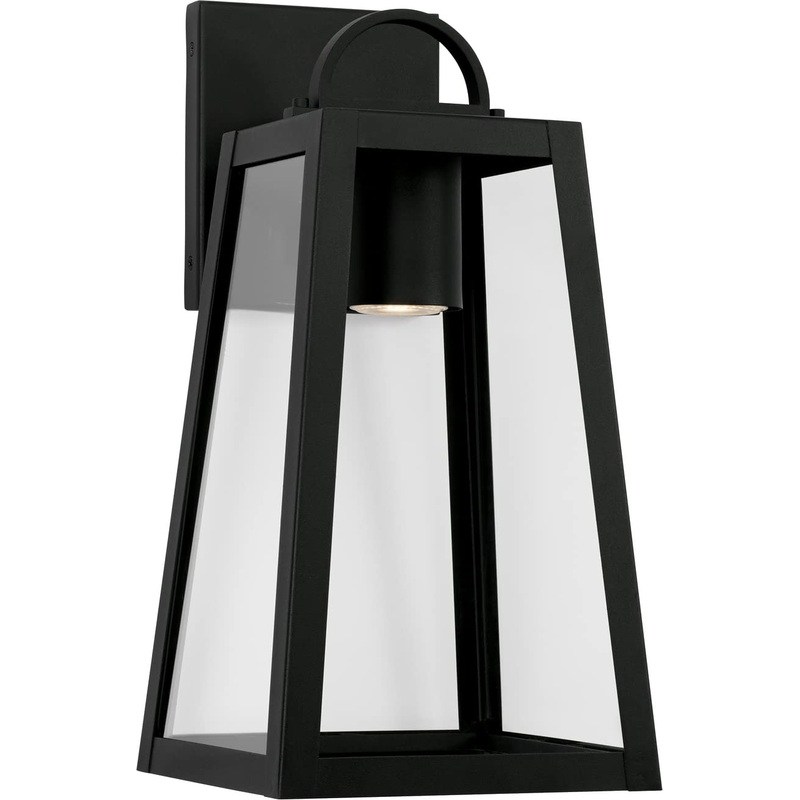 Capital Lighting 943711BK-GL Leighton 1 Light Outdoor Wall Lantern Black