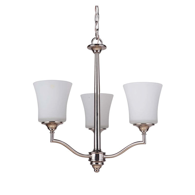 Craftmade 41723-PLN Helena Three Light Chandelier Polished Nickel (Discontinued)