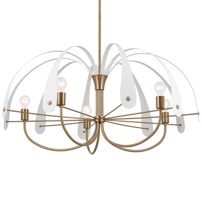 Five Light Chandelier from the Petal Collection in Champagne Bronze Finish by Kichler