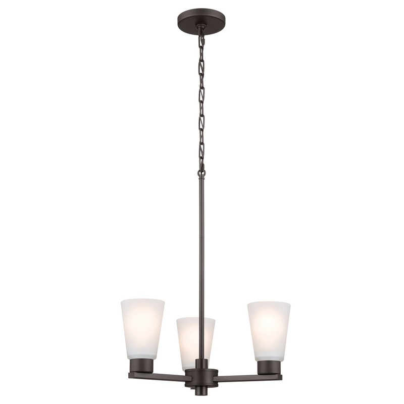 Kichler 52435OZ Three Light Chandelier, Olde Bronze