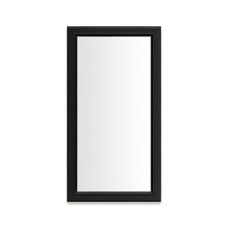 Medicine Cabinet Main Line 16 x 30 Inch 1 Doors Framed Mirror Brushed Black Flat Top Bryn Mawr Frame Slow Close Hinges Sliding Magnification Mirror Magnetic Strip Interior Lighting USB Charging ports Electrical Outlets Phone Holder 4 Inch