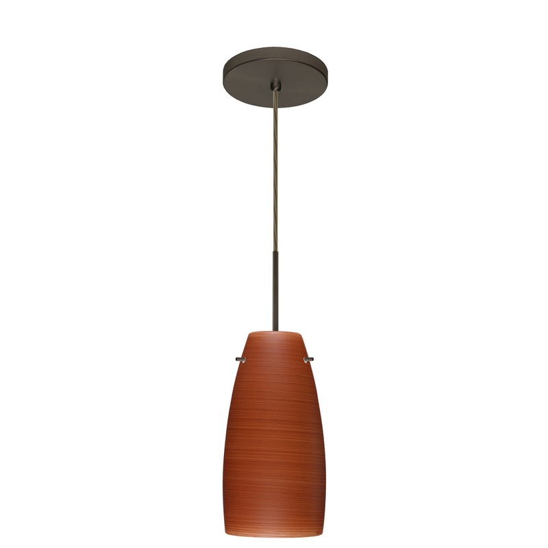 One Light Pendant from the Tao Collection in Bronze Finish by Besa