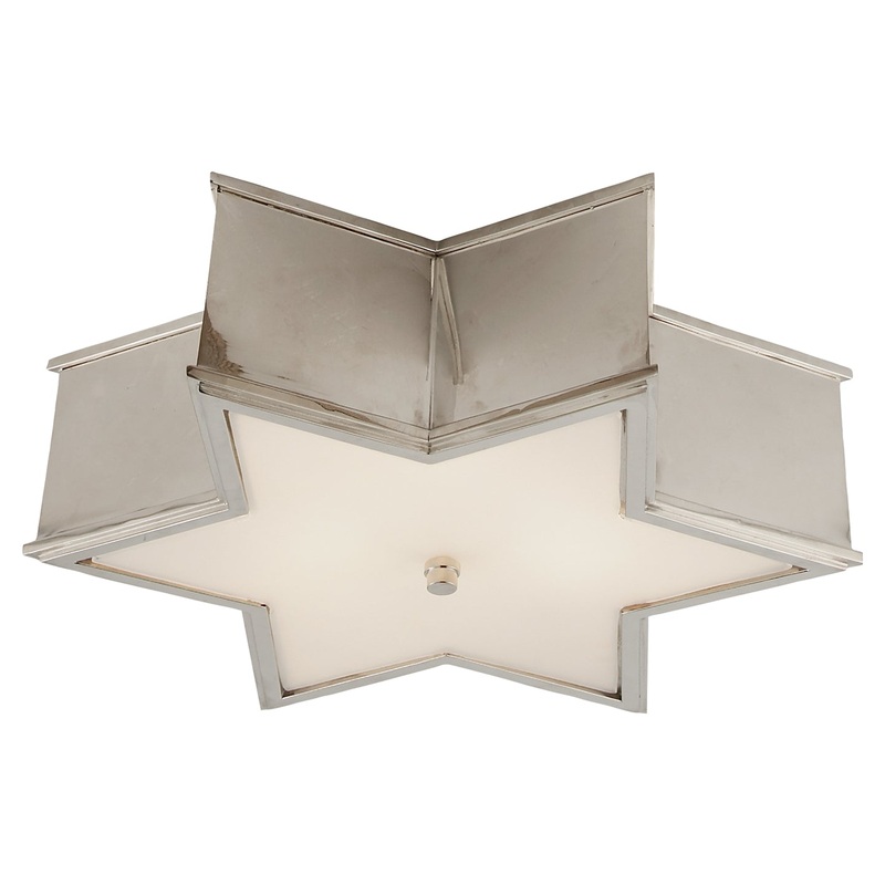 Three Light Flush Mount from the Sophia Collection in Polished Nickel Finish by Visual Comfort Signature