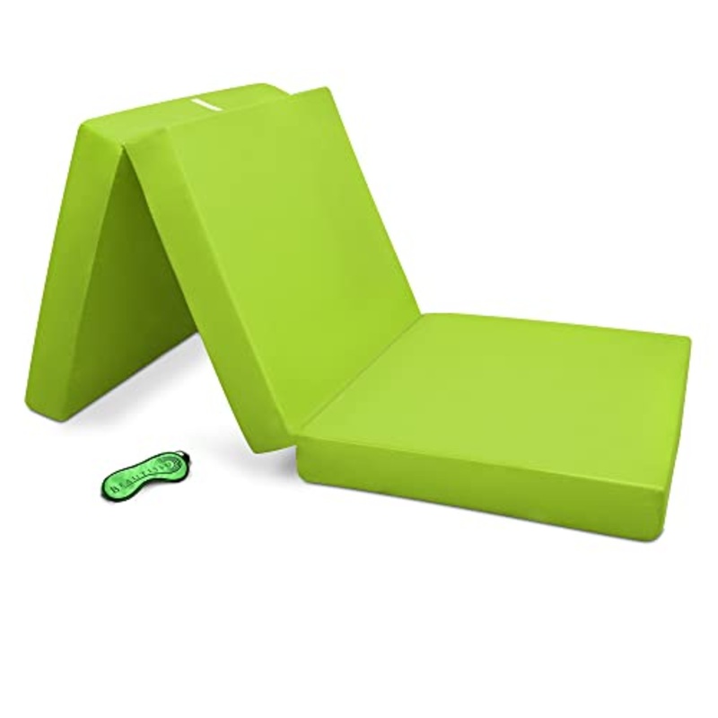Beautissu Materassino campeggio futon pieghevole ospiti Campix – 60x190cm – soffice confortevole e funzionale – verde